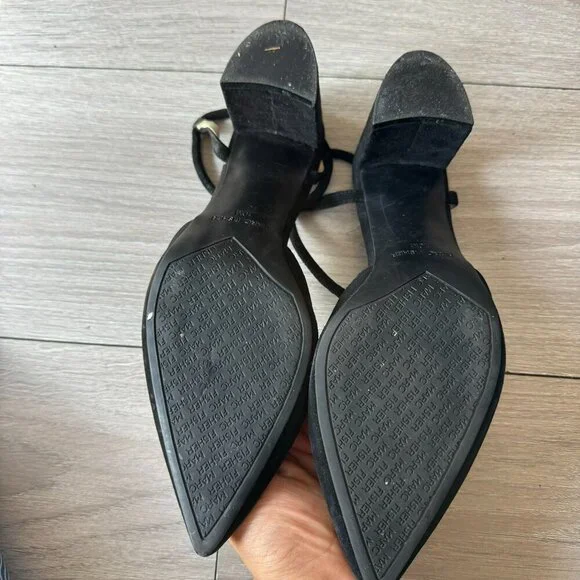 Marc Fisher Womens Size 10 Black Suede Pointed Toe Block Heel Velise Pumps - Picture 5 of 12